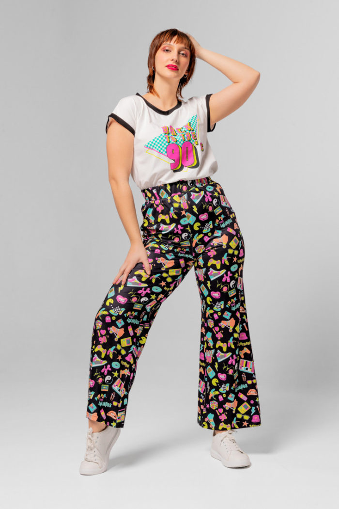 pantalon flare elastico i love 90 s