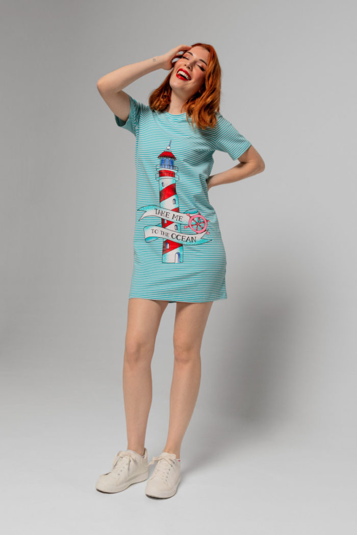 vestido camiseta take me to de ocean