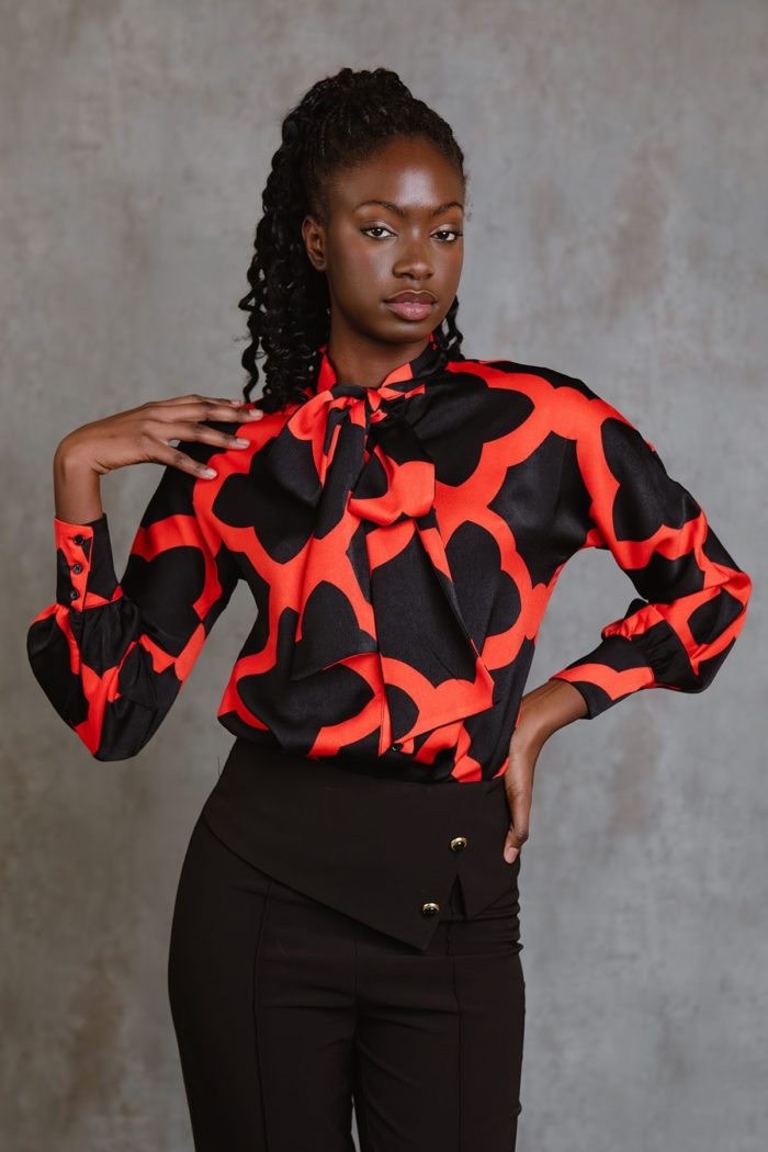RED BETTINA TOP